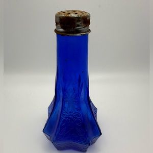 Cobalt Blue Floral  Salt /Pepper Shaker Vintage Style